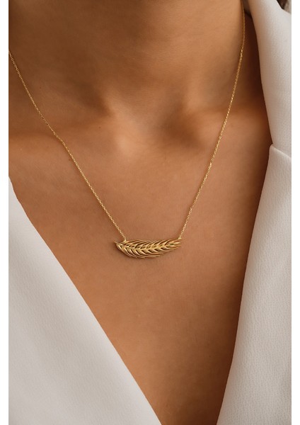 14 Ayar Altın Buğday Kolye