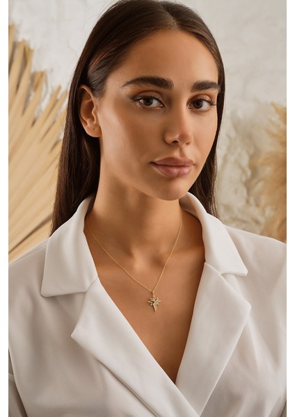 14 Ayar Altın Kutup Yıldızı Kolye modelleri