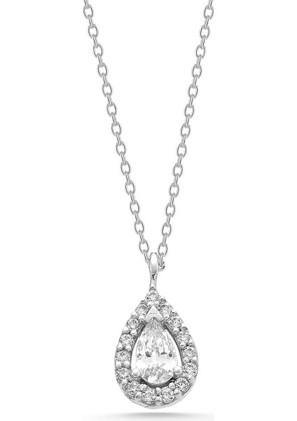 14 Ayar Beyaz Altın Damla Kolye fırsatları