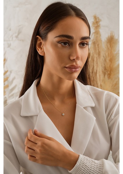 14 Ayar Altın Tektaş Kolye modelleri