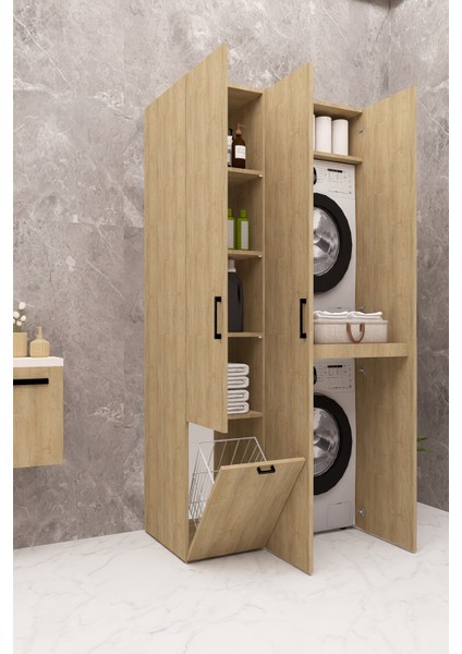 Mdf Çamaşır Makinesi Kurutma Makinesi Dolabı Kapaklı