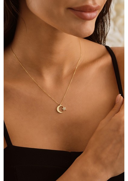 14 Ayar Altın Ay Yıldız Kolye fiyatları