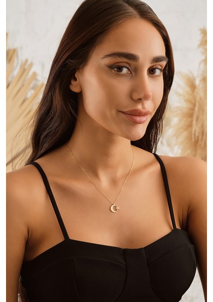 14 Ayar Altın Ay Yıldız Kolye modelleri