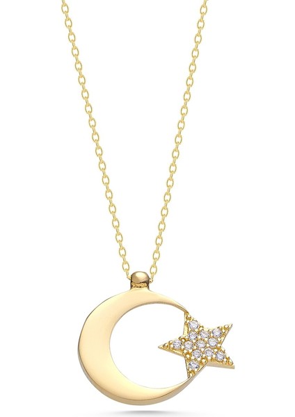 14 Ayar Altın Ay Yıldız Kolye fırsatları