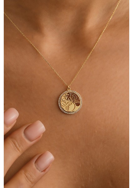 14 Ayar Altın Hayat Ağacı Kolye