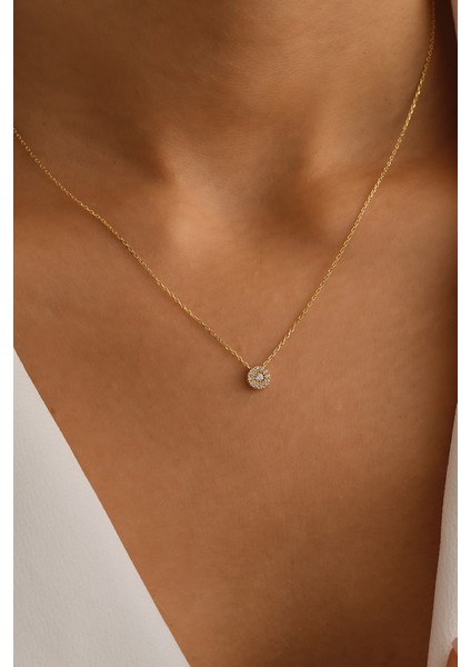 14 Ayar Altın Koronet Tektaş Model Kolye