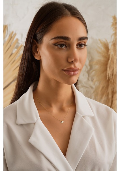 14 Ayar Altın Mineli Göz Kolye modelleri