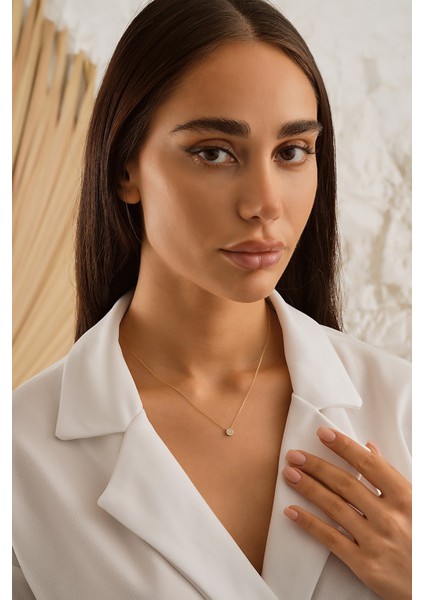 14 Ayar Altın Koronet Tektaş Model Kolye modelleri