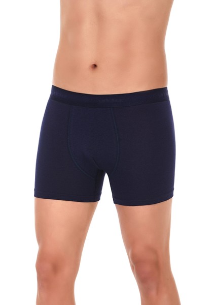 Erkek Lacivert Tekli Modal Boxer