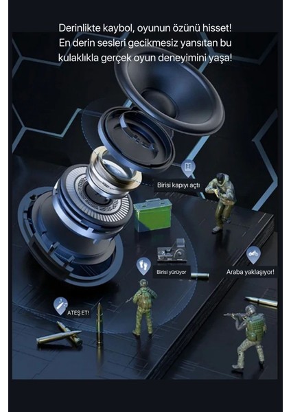 M60 Bluetooth Kulaklık Gaming Kulaklık Enc Mod Aktif Ios ve Android Tüm Telefonlara Uyumlu