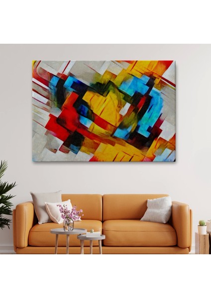 - Picasso Tarzında Soyut Yağlıboya Görünüm Dekoratif Kanvas Duvar TABLOSU-3519