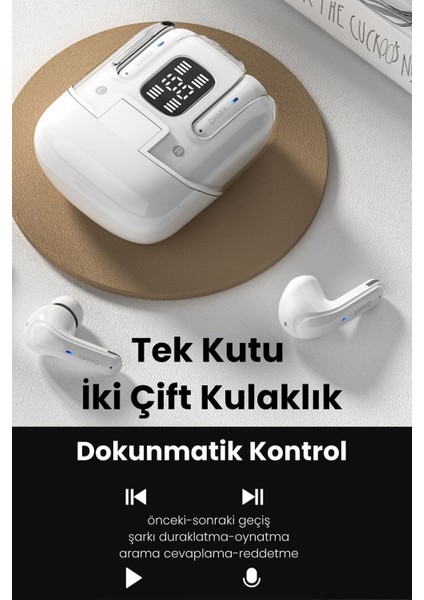 Dx-Duo Bluetooth Kulaklık Gürültü Engelleme & Şeffaf Mod Ios ve Android Tüm Telefonlara Uyumlu
