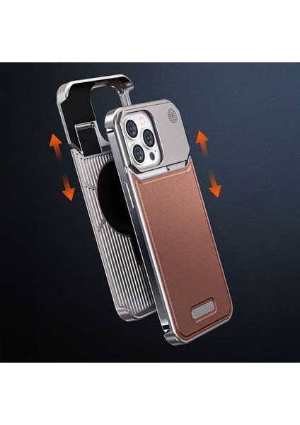 iPhone 15 Pro Max Koku Hazneli Magsefe Alüminyum Kılıf
