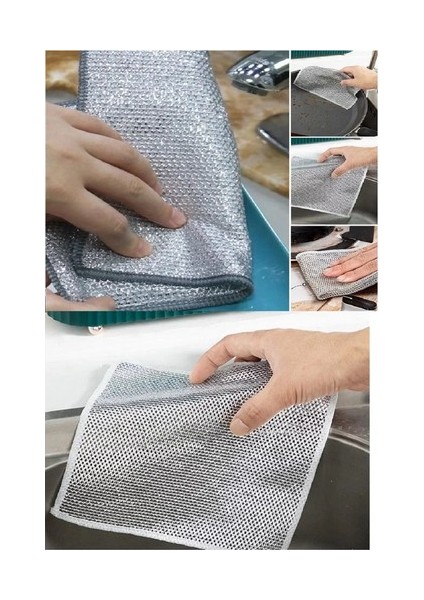 3 Adet Çok Fonksiyonlu Çizmeyen Tel Bulaşık Bezi Bulaşık Havlusu Bulaşık Temizlik Ovma Bezi indirimleri