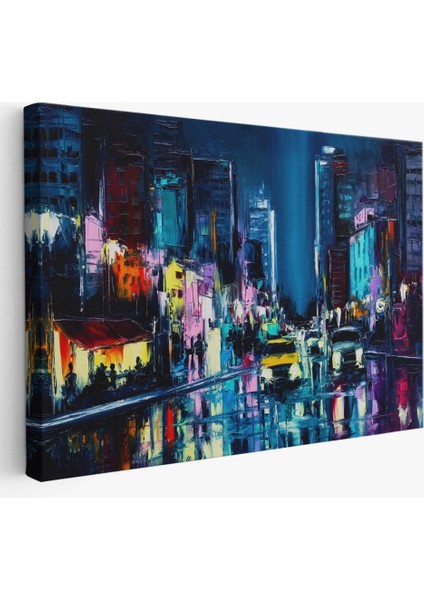 - New York Gece Manzarası Yağlıboya Dekoratif Duvar TABLOSU-3533 fiyatları