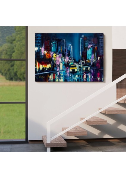 - New York Gece Manzarası Yağlıboya Dekoratif Duvar TABLOSU-3533 indirimleri