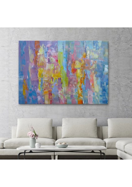 - Yüksel Dokulu Soyut Yağlıboya Görünüm Dekoratif Kanvas Duvar TABLOSU-3570