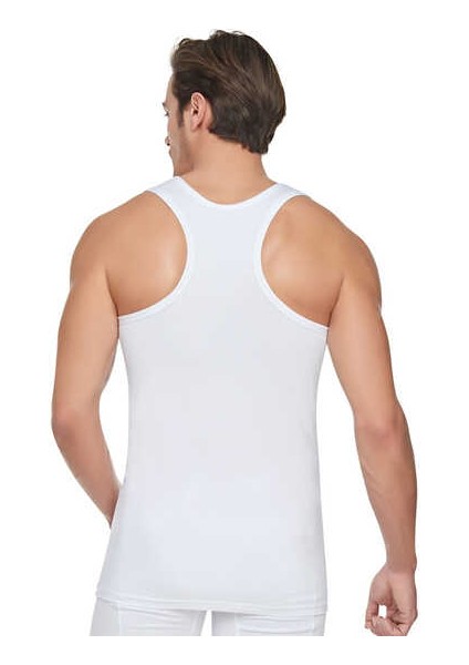 0118 Tutku Erkek Ribana Spor Atlet 6lı Paket Beyaz