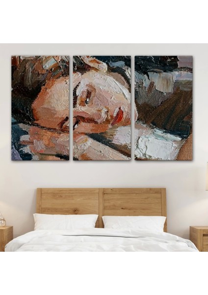 - Uyuyan Güzel Kadın Yağlıboya Görünümlü Duvar TABLOSU-3730 modelleri