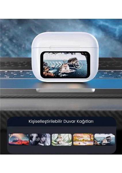 Dokunmatik OLED Ekranlı Air Pro 2 Bluetooth Kulaklık Anc/enc Tüm Modlar Aktif Bluetooth Kulaklık