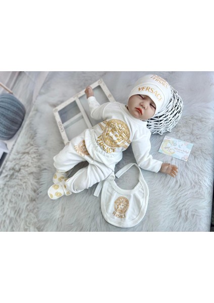 Baby Marka Versay Desen Beşli Set Unisex 0-6 Ay