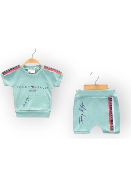 Baby Marka Tomm Desen Interlok Şortlı Ikili Takım Unisex 6-24 Ay