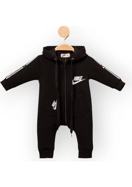 Baby Marka Nke Desen Kapşonlu Tulum Unisex 6-24 Ay
