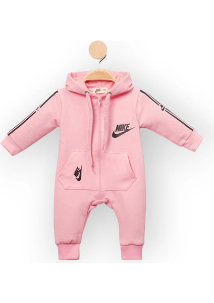 Baby Marka Nke Desen Kapşonlu Tulum Unisex 6-24 Ay