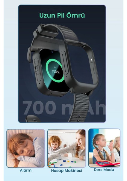 Hx Kids 4g Max Sim Kartlı Harvox Akıllı Çocuk Saati Gps Konum Takibi Arama Konuşma 4g Destekli indirimleri