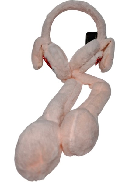Kız Çocuk Pembe Renk Hello Kitty Figürlü Pompalı ve Sesli Oynar Kulak Kışlık Peluş Kulaklık