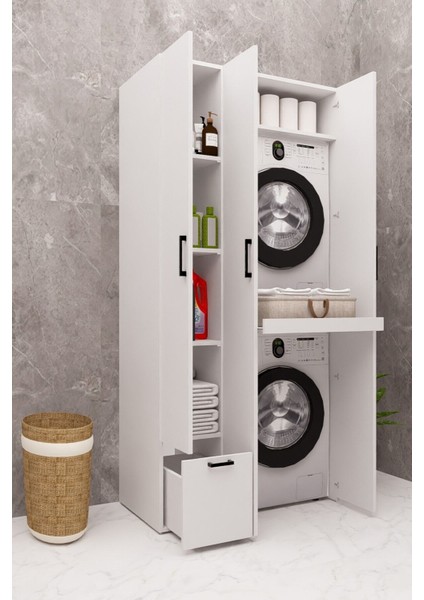 Mdf Çamaşır Makinesi Dolabı Kurutma Makinesi Dolabı