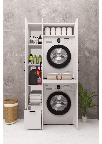 Mdf Çamaşır Makinesi Dolabı Kurutma Makinesi Dolabı