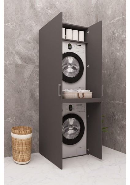 Mdf Çamaşır Makinesi Kurutma Makinesi Dolabı Çekmeceli