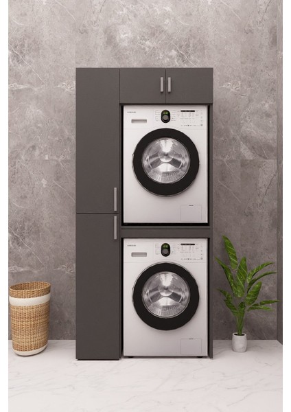 Mdf Çamaşır Makinesi Dolabı Kurutma Makinesi Dolabı Çekmeceli