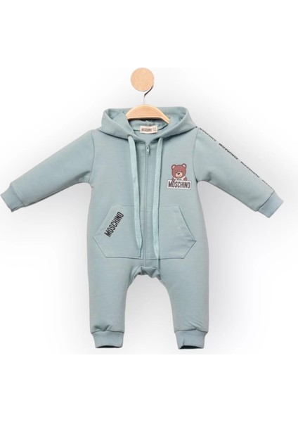 Baby Marka Moşino Desen Kapşonlu Tulum 6-24 Ay