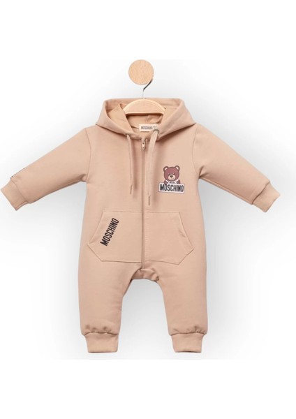 Baby Marka Moşino Desen Kapşonlu Tulum 6-24 Ay