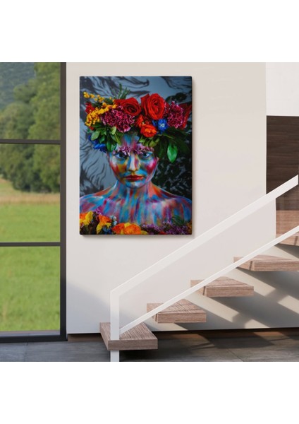 - Renkli Çiçek Taçlı Kız Kanvas TABLO-5989 fırsatları