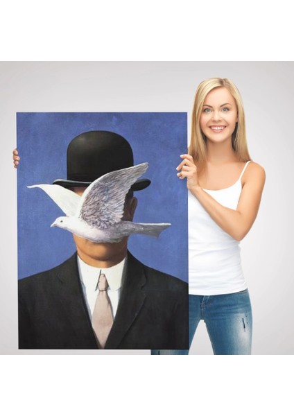 - Melon Şapkalı Adam René Magritte Duvar TABLOSU-6099