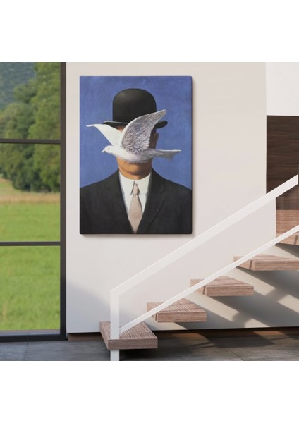 - Melon Şapkalı Adam René Magritte Duvar TABLOSU-6099
