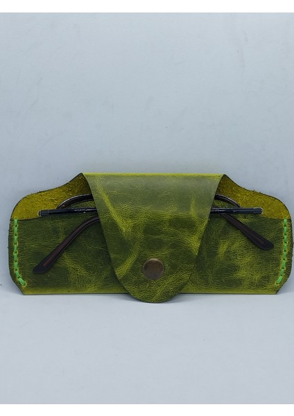 Hakiki Crazy Deri El Yapımı Handmade Unisex Gözlük Kabı