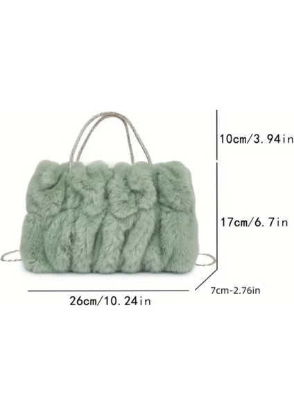 Çanta Çıkarılabilir Askı & Manyetik Kapatma Özellikli Peluş Yeşil fırsatları
