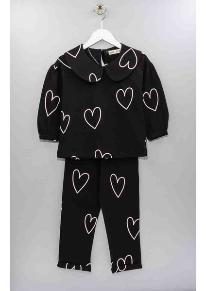 Kalpli Kız Çocuk Takım Siyah