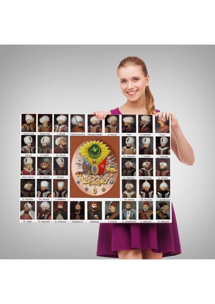 - Osmanlı Padişahlarının Tümü Dekoratif Duvar TABLOSU-6549 fırsatları