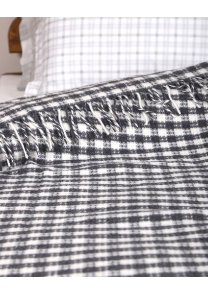 Pamuklu Battaniye Saçaklı Damalı Çift Kişilik 180 x 220 cm fiyatları