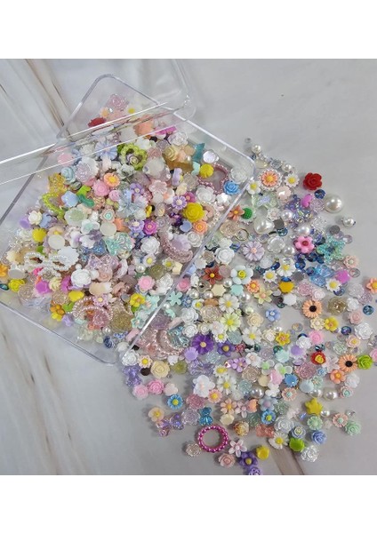 Tırnak Süsleme Charm Nail Art Charm Taşları Çiçek Dizayn Mix 3D Tırnak Süsleri