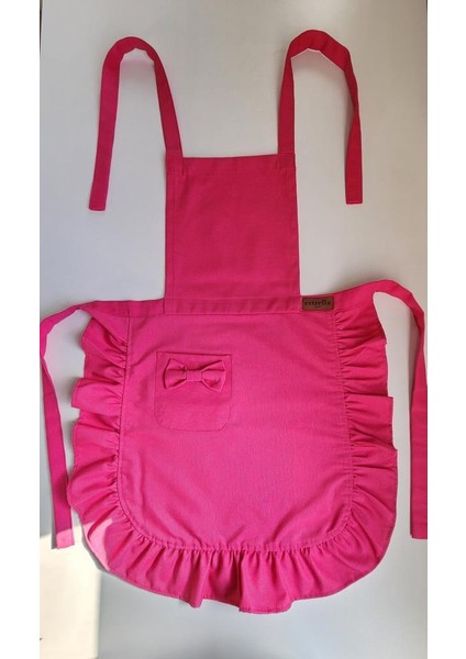 Keten Fırfırlı Bohem Mutfak Önlüğü Fuşya fiyatları
