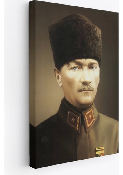 - Atatürk Portre Tablosu Mustafa Kemal Atatürk Dikdörtgen Dekoratif Kanvas Tablo-Ck-61