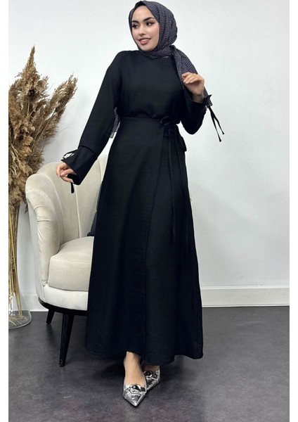 Kadın Sofya Keten Eteği Bağlamalı Takım