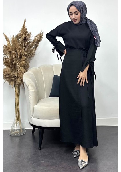 Kadın Sofya Keten Eteği Bağlamalı Takım fırsatları