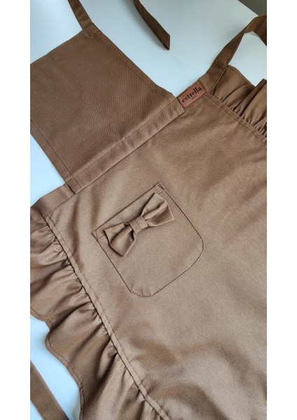 Keten Fırfırlı Bohem Mutfak Önlüğü Kahve fırsatları